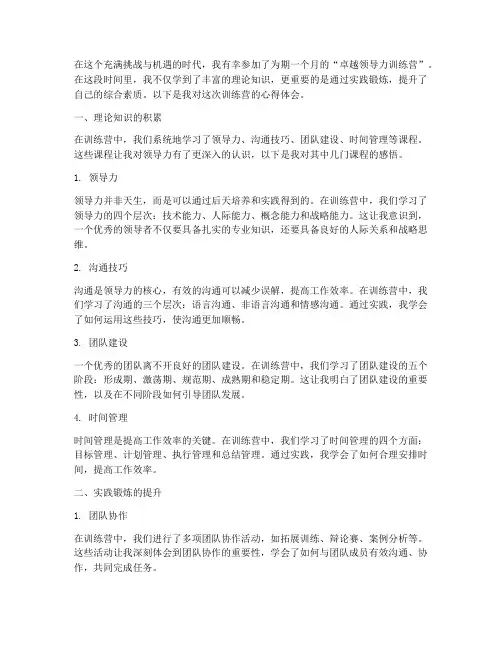 训练营实践心得体会范文