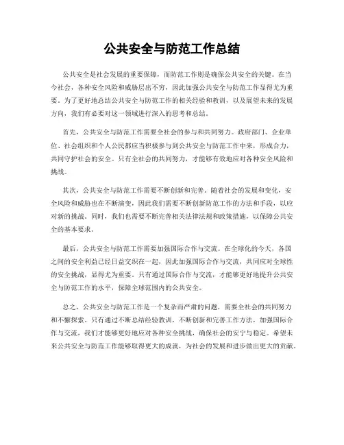 公共安全与防范工作总结