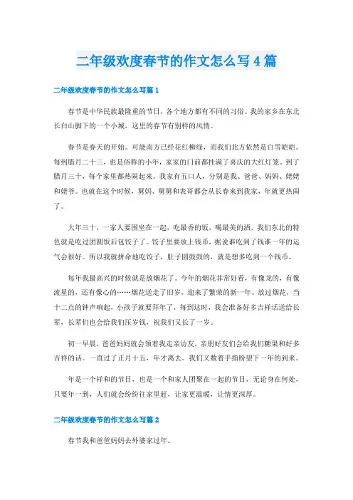 二年级欢度春节的作文怎么写4篇