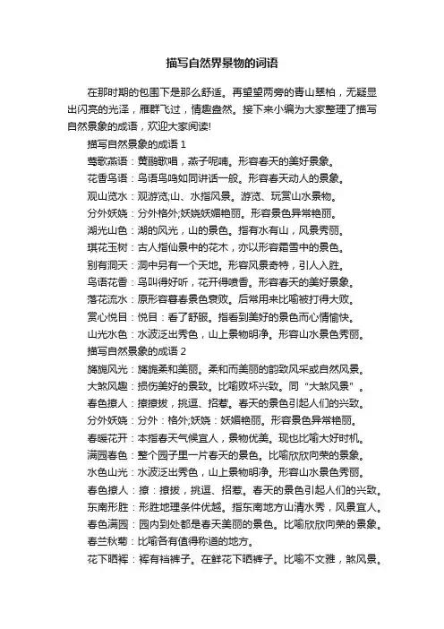 描写自然界景物的词语