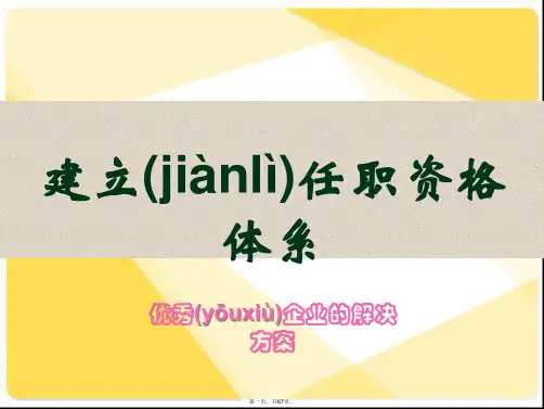 (最新)建立任职资格体系教材