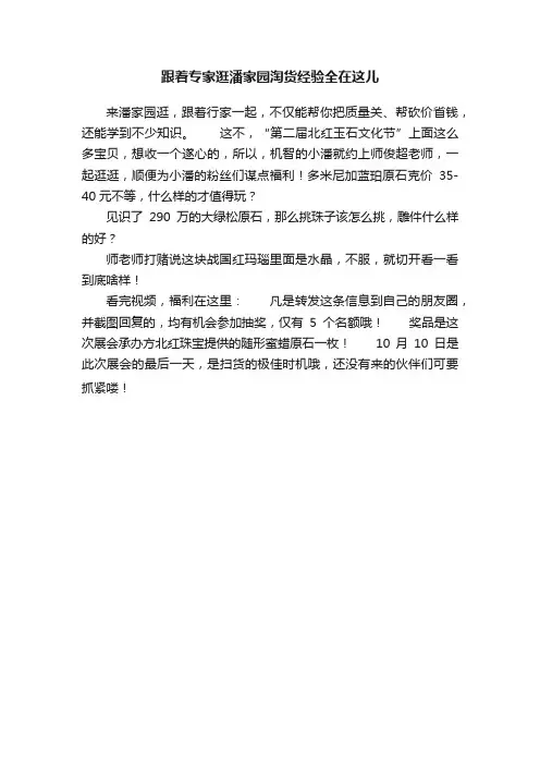 跟着专家逛潘家园淘货经验全在这儿