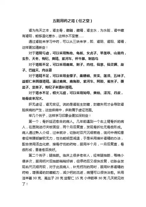 五脏用药之肾（任之堂）