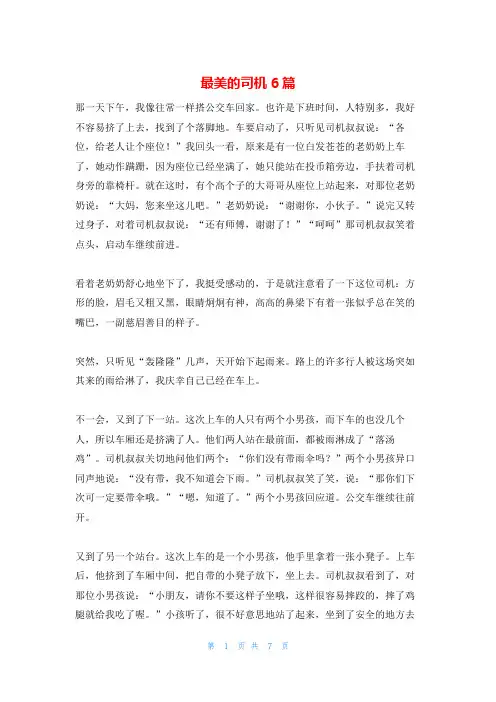 最美的司机6篇