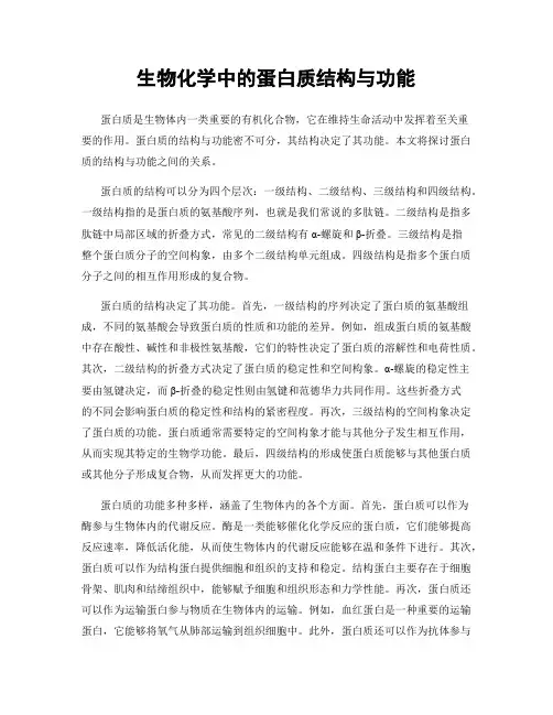 生物化学中的蛋白质结构与功能