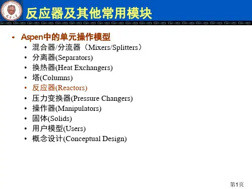 Aspen模拟反应器模块.ppt