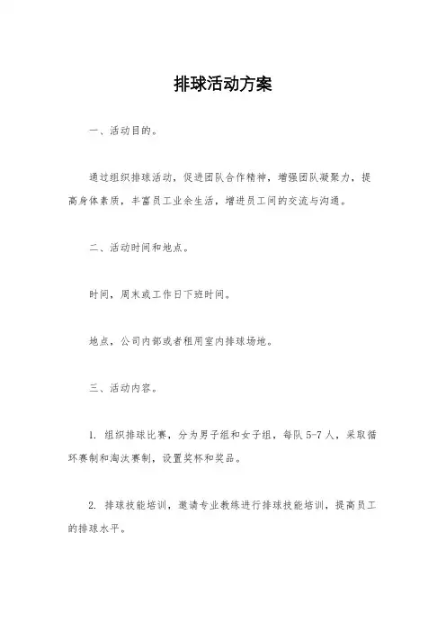 排球活动方案