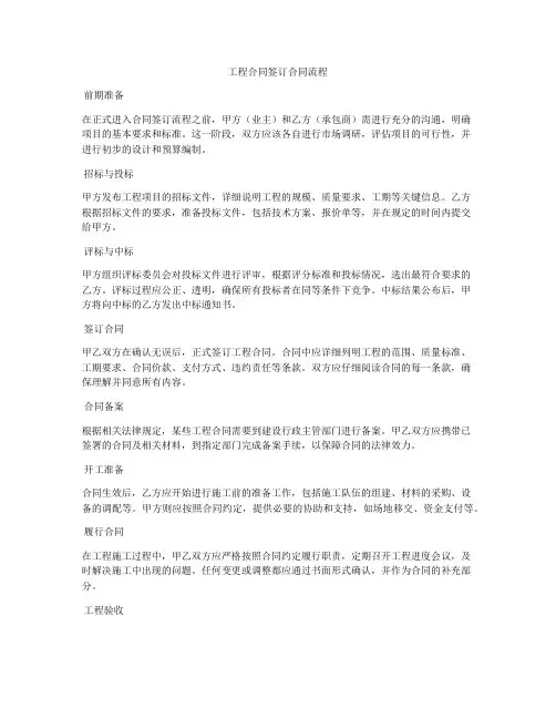 工程合同签订合同流程