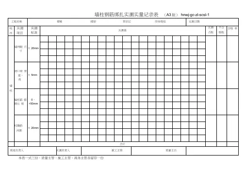 实测实量记录表格式