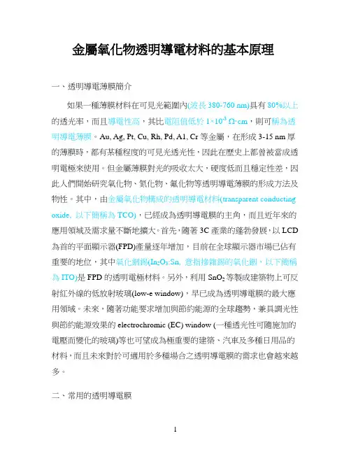 金属氧化物透明导电材料的基本原理