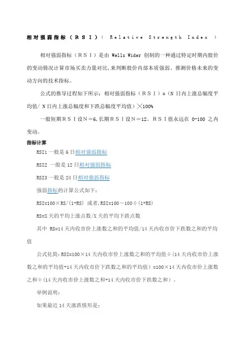 RSI指标简介及基本使用方法图解