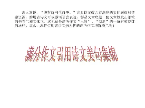 满分作文引用诗文集锦
