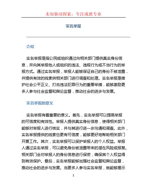 实名举报文档