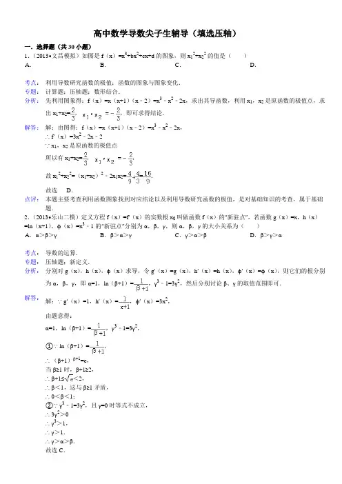 高中数学导数压轴题专题训练