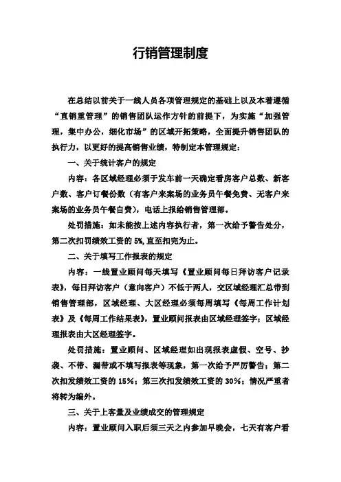 房地产行销管理制度