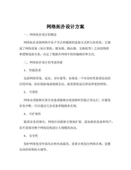 网络拓扑设计方案