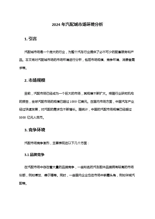 2024年汽配城市场环境分析