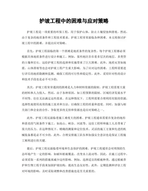 护坡工程中的困难与应对策略
