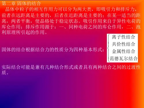 固体物理 第2章 固体的结合