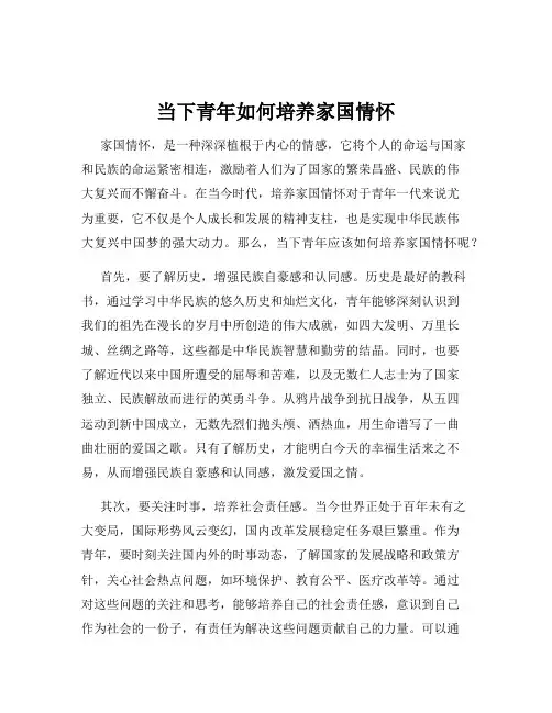 当下青年如何培养家国情怀