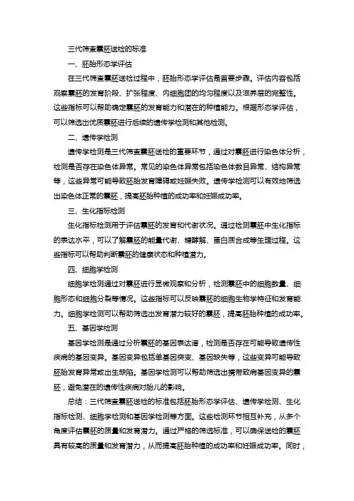 三代筛查囊胚送检的标准