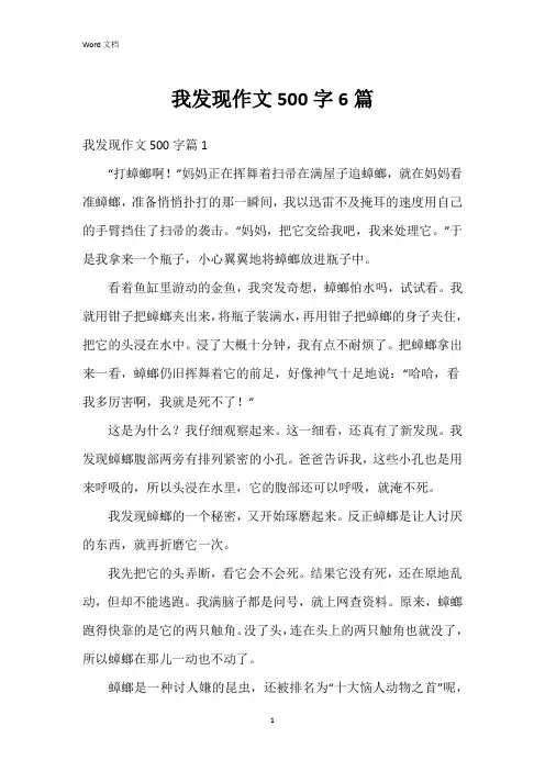 我发现作文500字6篇