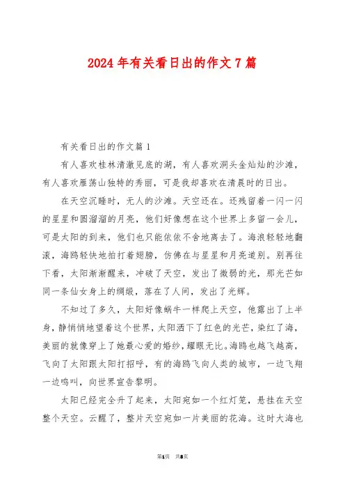 2024年有关看日出的作文7篇