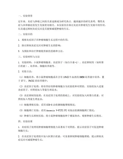 炎症_肿瘤实验报告总结