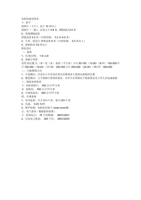 电影院建设需求