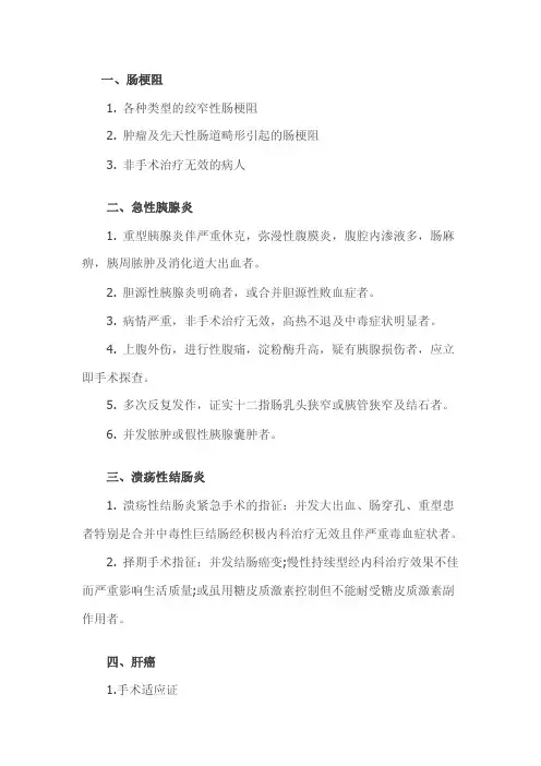 手术指征及禁忌症doc
