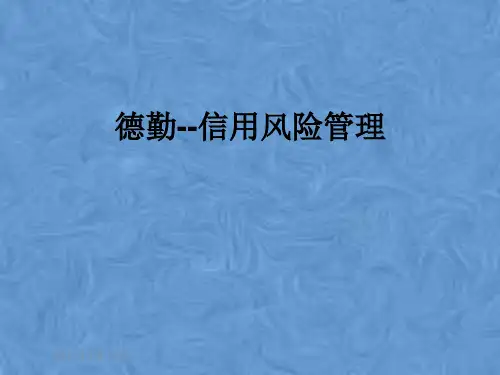 德勤--信用风险管理