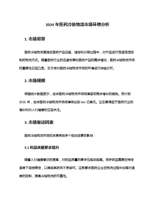 2024年医药冷链物流市场环境分析