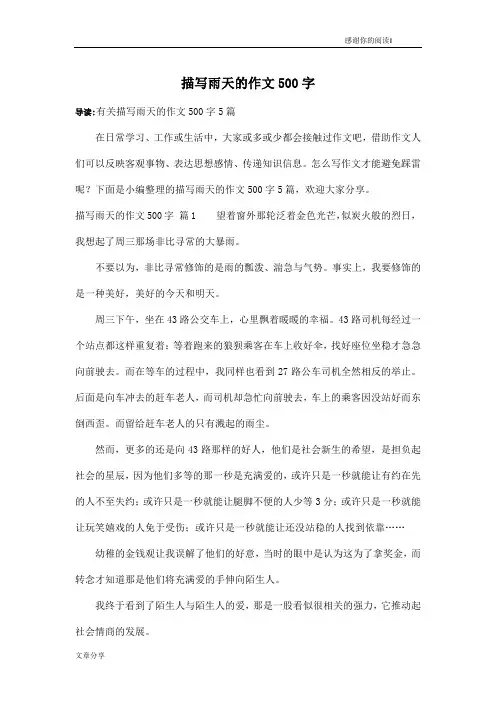 描写雨天的作文500字_15
