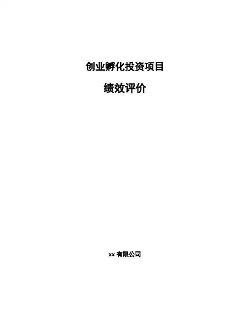 创业孵化投资项目绩效评价(参考)
