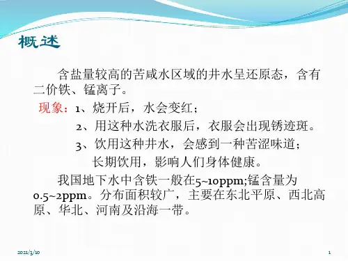 锰砂的除铁除锰工艺