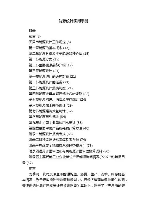 能源统计实用手册