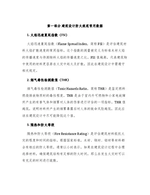 第一部分建筑设计防火规范常用数据