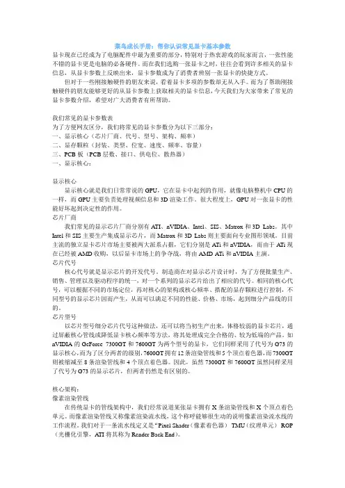 显卡知识点