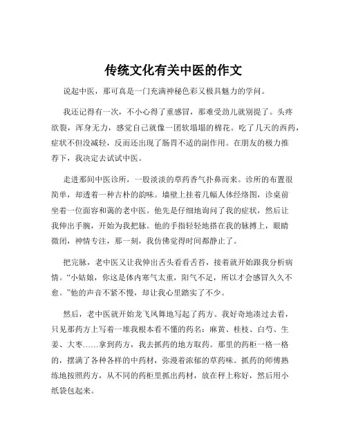 传统文化有关中医的作文