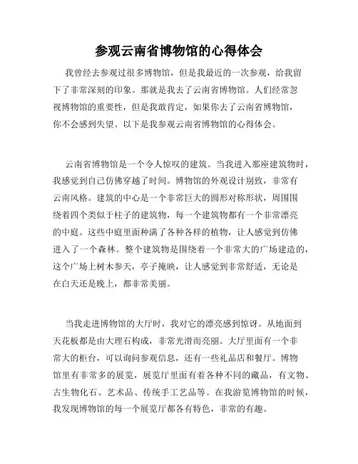 参观云南省博物馆的心得体会