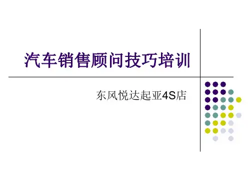 11、东风悦达起亚4S店-销售顾问培训资料