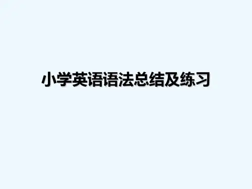 小学英语语法总结及练习