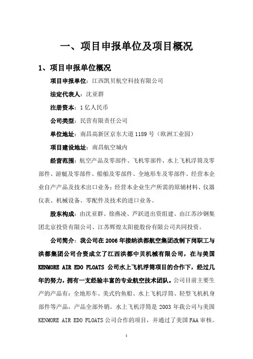 航空产业园项目可行性商业计划书.doc