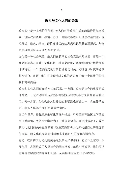 政治与文化之间的关系