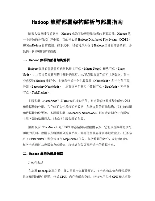 Hadoop集群部署架构解析与部署指南