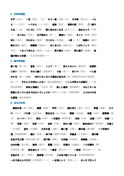 N2听力高频词汇汇总