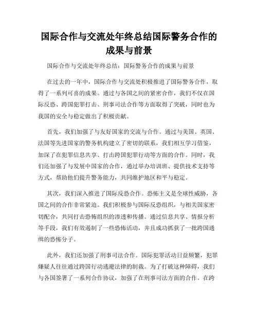国际合作与交流处年终总结国际警务合作的成果与前景