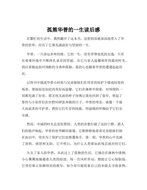孤熊华普的一生读后感