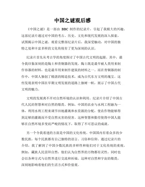 中国之谜观后感