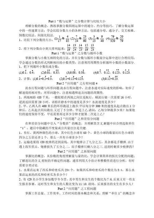 小学五年级数学培优.全年简洁版